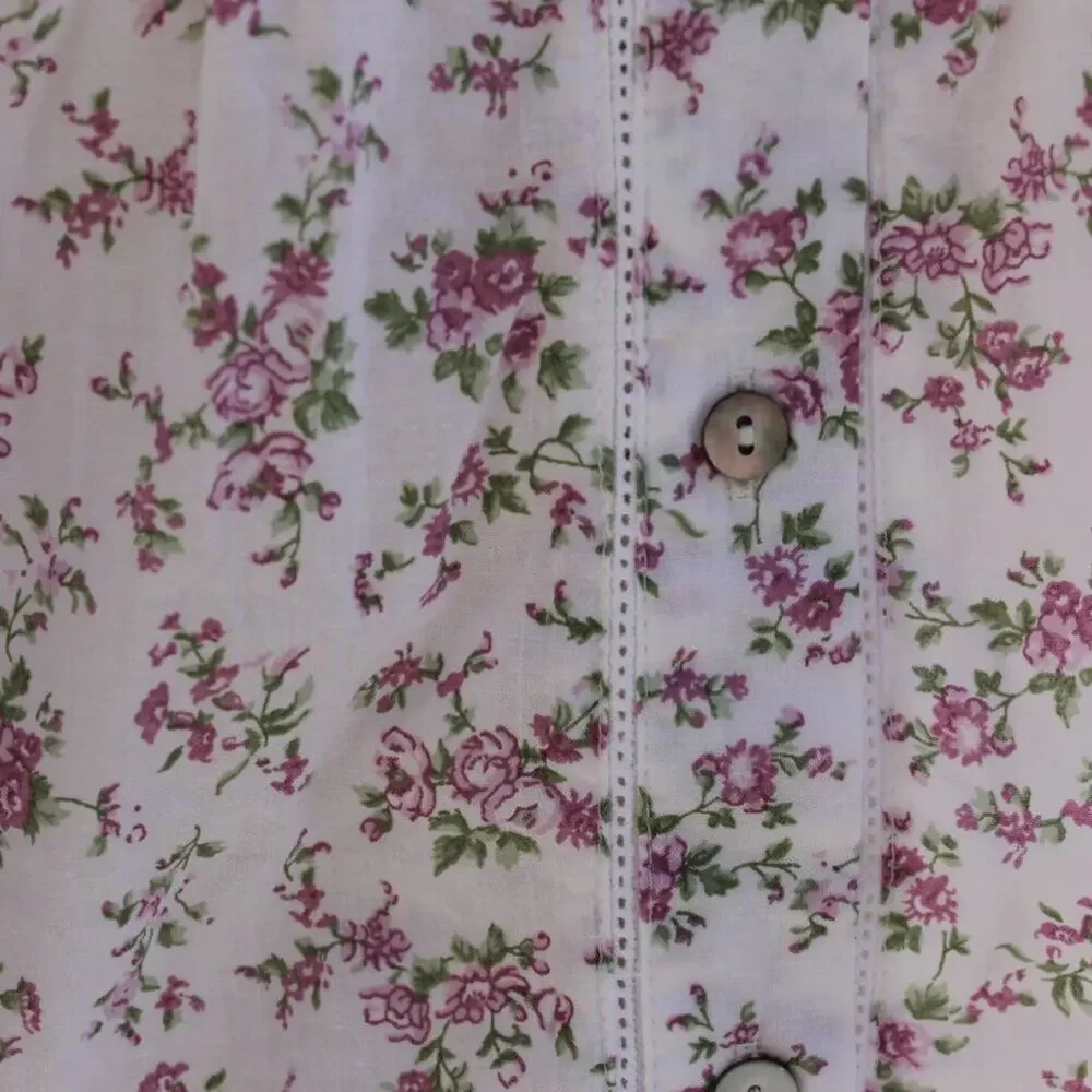 Rachel Ashwell Women's Ditsy Floral Cotton Sweet Babydoll Nightgown Size Medium - Picture 3 of 14